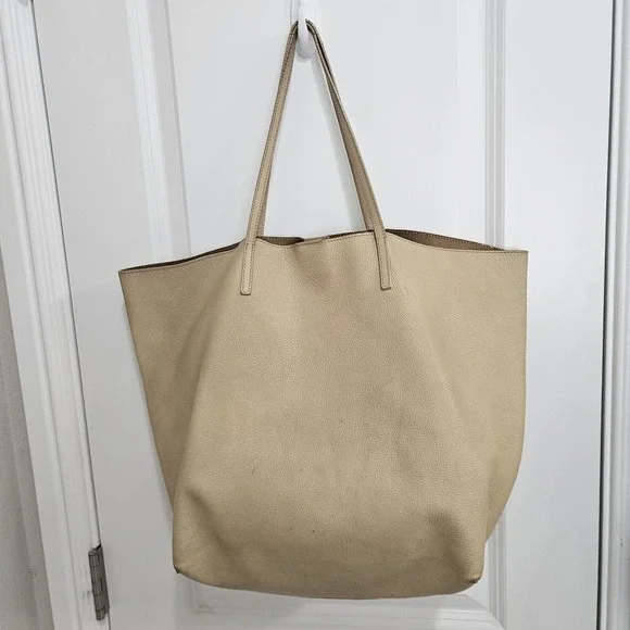 Alexander McQueen Skull Shoulder Tan Pebbled Leather Tote Bag